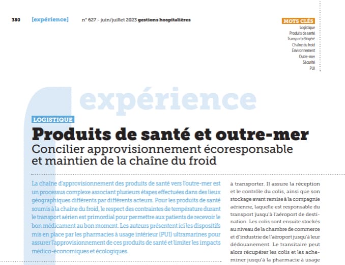 Le transport aérien des produits de santé soumis au respect de la chaine du froid