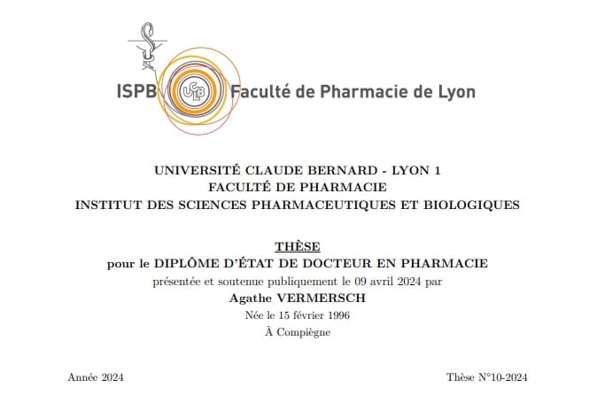 Thèse de A. Vermersch «Pénuries et sécurisation de l’approvisionnement : enquête auprès des pharmaciens d’établissements d’Outre-mer» (avril 2024)